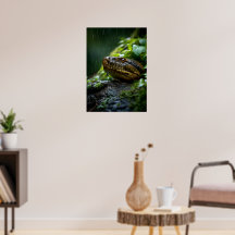 Cobra vibrante na chuva florestal