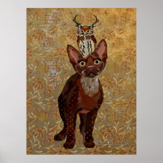 POSTER COBRE CAT E ANTLER OWL