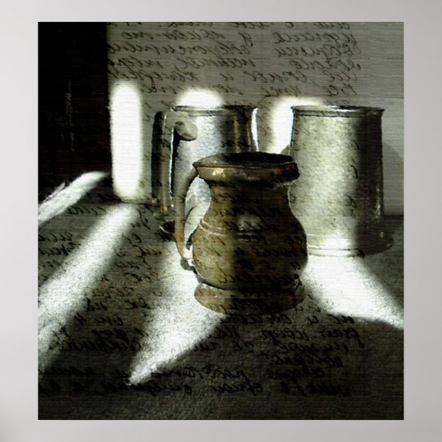 Pôster Cobre e Mugs Antigos (Frente)