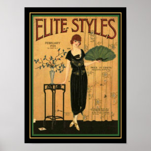 Poster Cobrir 12 x 16 do art deco 1920 dos estilos da