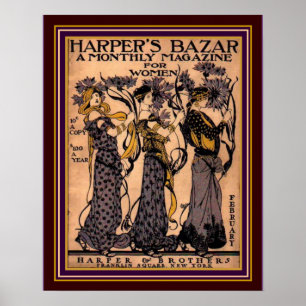 Pôster Cobrir 16 x 20 do art deco da feira do harpista