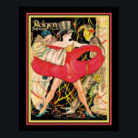 Poster cobrir Art Deco Reigen Cabaret de 1927<br><div class="desc">Cobrir Art Deco,  de cor vibrante,  para a revista Reigen com artistas de cabaré. O padrão 16x20 mostrado aqui - padrão 11x14 e 8x10 também está disponível,  além de tamanhos personalizados e canvas.</div>
