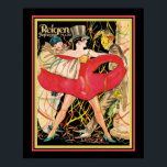 Poster cobrir Art Deco Reigen Cabaret de 1927<br><div class="desc">Cobrir Art Deco,  de cor vibrante,  para a revista Reigen com artistas de cabaré. O padrão 16x20 mostrado aqui - padrão 11x14 e 8x10 também está disponível,  além de tamanhos personalizados e canvas.</div>