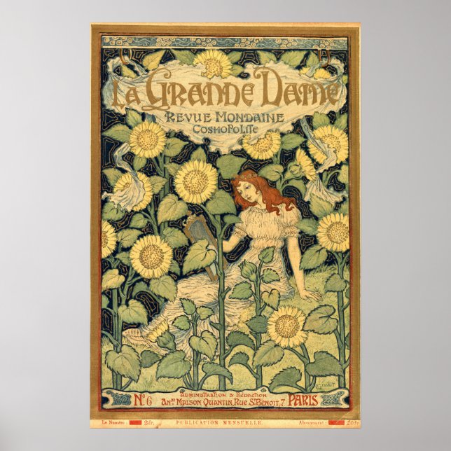 Pôster Cobrir Art Nouveau 1893 de Eugène Grasset (Frente)