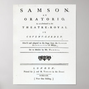 Pôster Cobrir da partitura para Samson