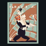 Pôster Cobrir da Revista Art Deco Cabaret<br><div class="desc">Poster de tamanho padrão (vai bem com os quadros correspondentes do Zazzle) de uma reforma vetorial de um cobrir de revista em língua espanhola (latina) em Art deco, namorando de 1927 e apresentando um afro-americano em smoking que dança uma dança 1920, Charleston ou Foxtrot (ou tocando piano sem piano), com...</div>