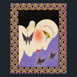 Pôster Cobrir da Revista Art Deco Vintage.<br><div class="desc">A imagem central é uma imagem original vinda de um cobrir da Revista de 1920. Aumentei esta imagem e adicionei cor e clareza à imagem. Adicionei também um padrão de arte de apoio que me colori para felicitar a imagem de vintage. Isto faz uma poster adorável que pode ser enquadrada...</div>