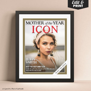 Poster Cobrir da Revista de Dia de as mães Personalizado,