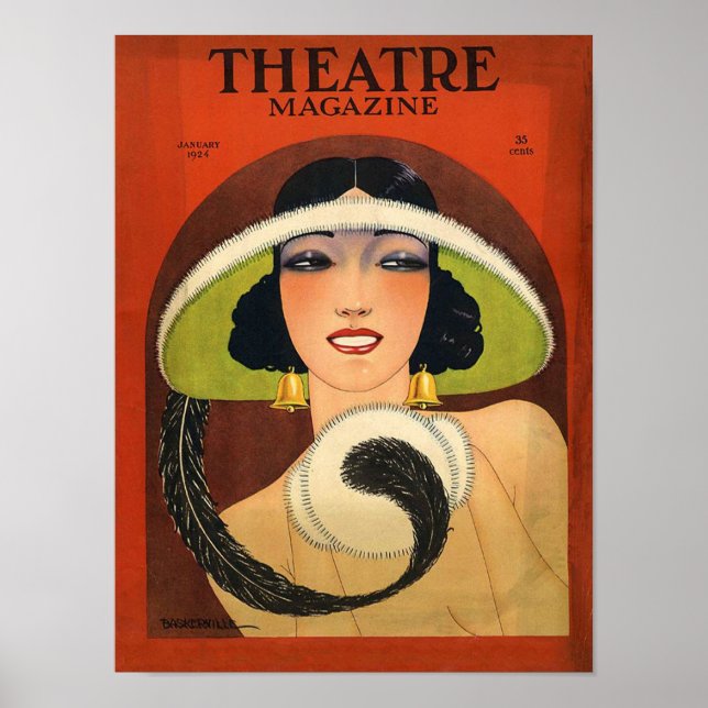 Poster Cobrir da Revista de Teatro 1924 Vintage Deco (Frente)