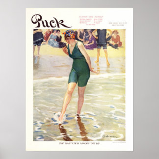 Pôster Cobrir da Revista Puck, Praia, 1915