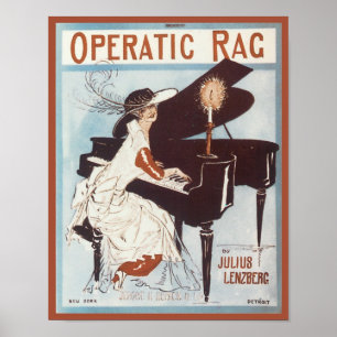 Poster Cobrir de Canais de Rag Vintage Operático