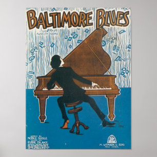 Pôster Cobrir de Canais de Visita Baltimore Blues
