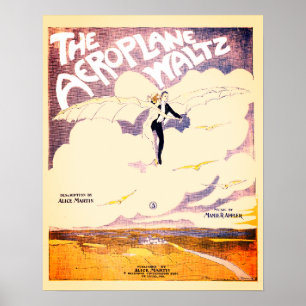 Poster Cobrir de música para planadores Waltz Vintage Sh