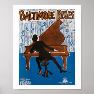 Pôster Cobrir de Música Vintage de Baltimore Blues