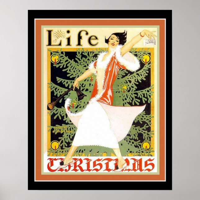 Poster Cobrir de Natal do Art Deco 16 x 20 (Frente)
