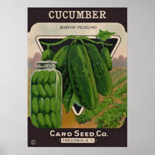 Poster cobrir de pacote de semente de pepino dos anos 50