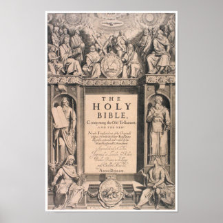 Poster Cobrir de primeira edição King James Bíblia