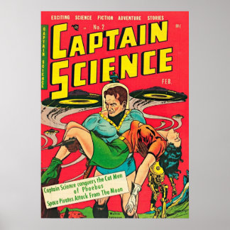 Poster Cobrir de quadrinhos do Capitão Science