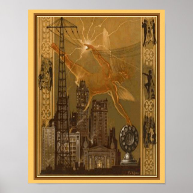 Poster cobrir de Radiodifusão por Deco de 1926 11x14 (Frente)
