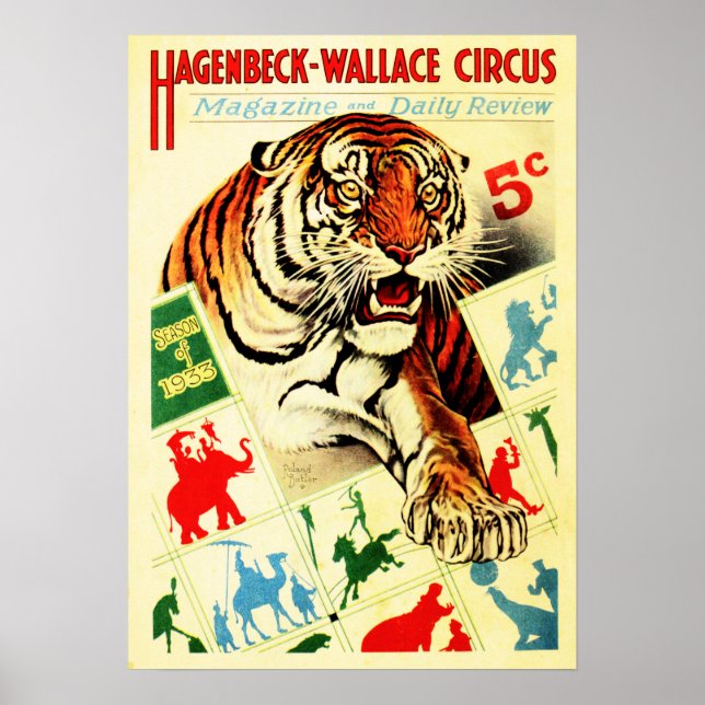 Poster Cobrir de revisão da revista HAGENBECK WALLACE CIR (Frente)