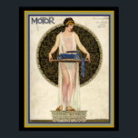 Pôster Cobrir de Revista Motor Art Deco 16 x 20<br><div class="desc">Cobrir da Revista Motor,  Janeiro de 1924 - 16 x 20</div>