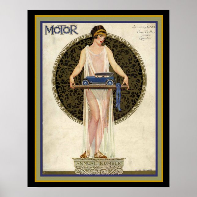 Pôster Cobrir de Revista Motor Art Deco 16 x 20 (Frente)