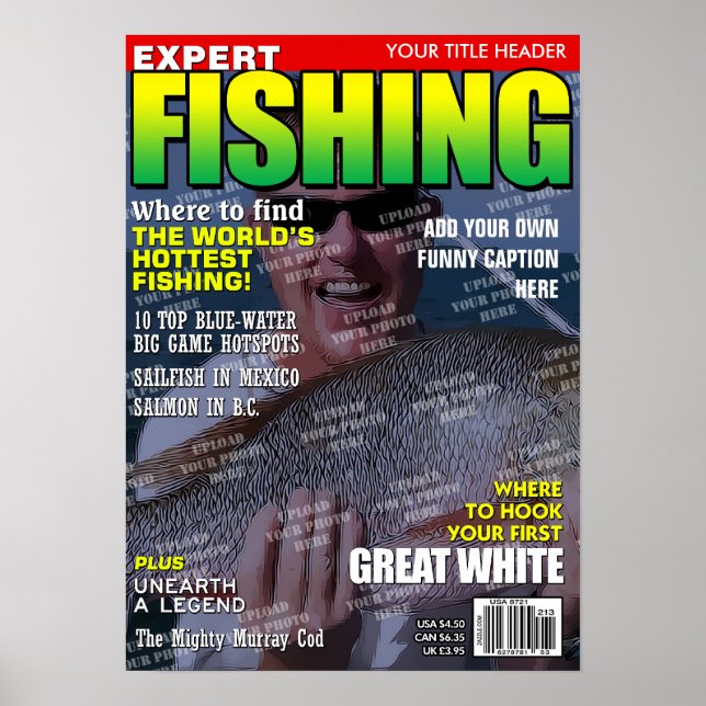 Pôster Cobrir de Revista Personalizada de Pesca (Frente)