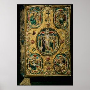 Pôster Cobrir do evangelho, ouro com repousse