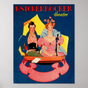 Poster cobrir do playbill do Teatro do Knickerbocker