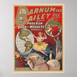 Poster Cobrir Do Programa Vintage Barnum E Bailey