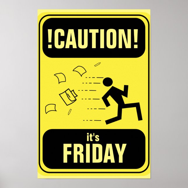 Pôster Cobrir engraçado com sinal de precaução (Frente)