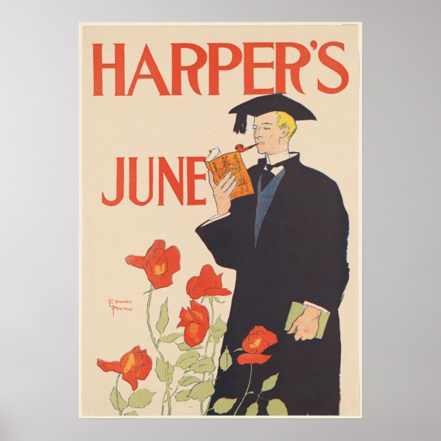 Poster Cobrir frontal da Vintage da Harpers Magazine (Frente)