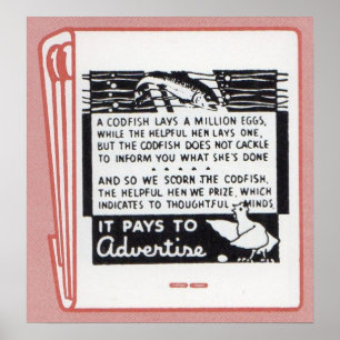Poster cobrir matchbook antigo que ele paga para anunciar