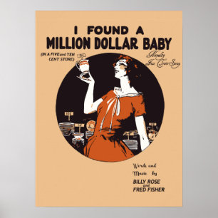 Pôster Cobrir retro da folha de música do 1920 milhão