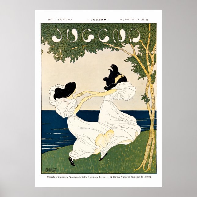 Poster Cobrir Vintage Art Nouveau Jugend (Frente)