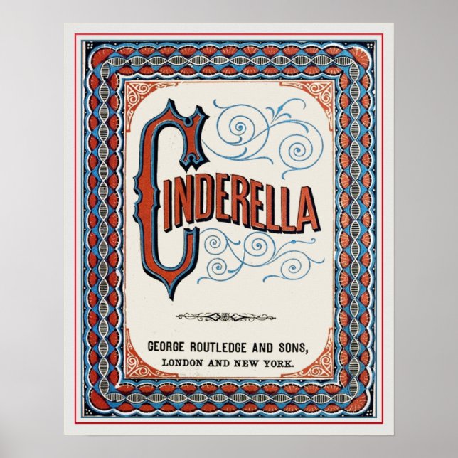 Poster Cobrir Vintage Book Cinderella (Frente)
