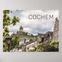 Poster Cochem Moselle Panorama Alemanha Souvenir