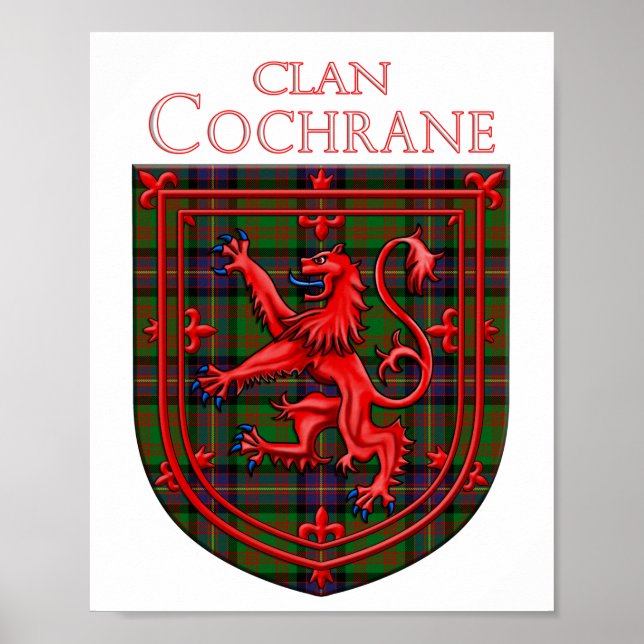 Poster Cochrane Tartan Scottish Xadrez Lion Rampant (Frente)