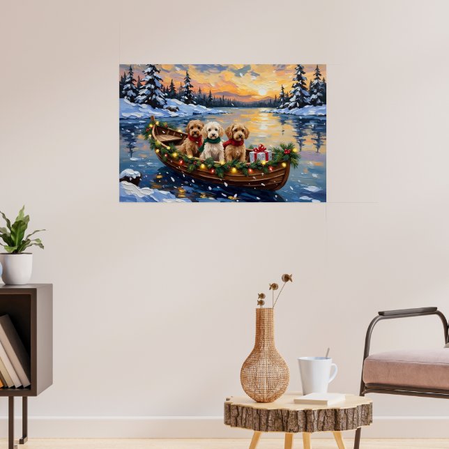 Poster Cockapoo Christmas Boat Holiday (Sala de Estar 3)