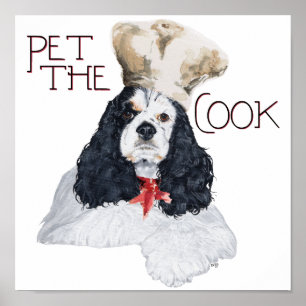 Poster Cocker Spaniel Americano Chef