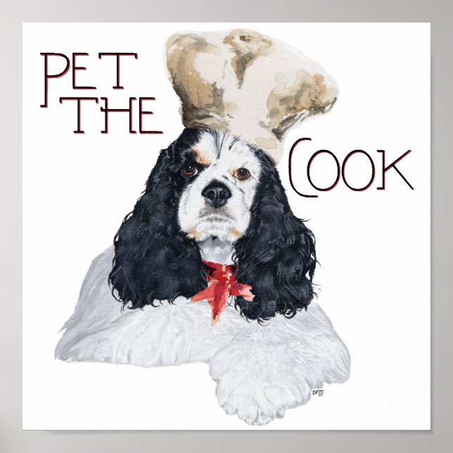 Poster Cocker Spaniel Americano Chef (Frente)