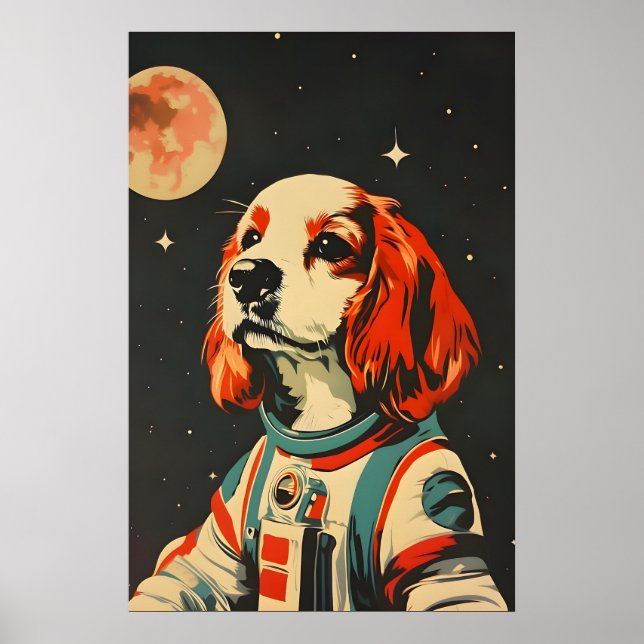 Poster Cocker Spaniel Astronaut Poster, Cocker (Frente)