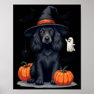 Poster Cocker Spaniel de Cachorro Tema de Halloween Femin