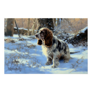 Pôster Cocker Spaniel Deixe-o nevar no Natal