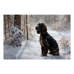 Pôster Cocker Spaniel Deixe-o nevar no Natal