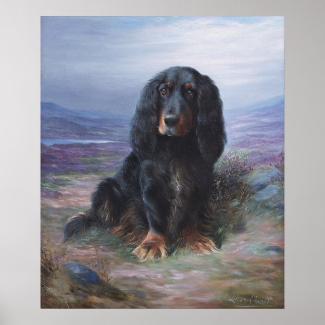 Poster Cocker Spaniel em Highlands por Lilian Cheviot (Frente)