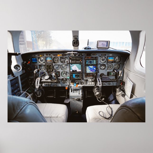 Poster cockpit de aeronaves de jato (Frente)