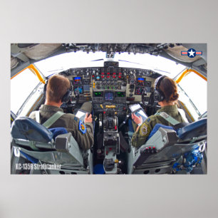 POSTER COCKPIT DE ESTRATOTANKER KC-135R