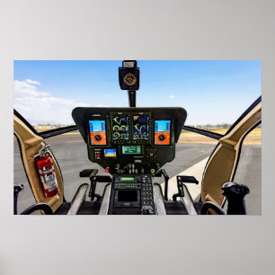 Poster cockpit de helicóptero