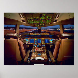 Poster Cockpit de jato comercial